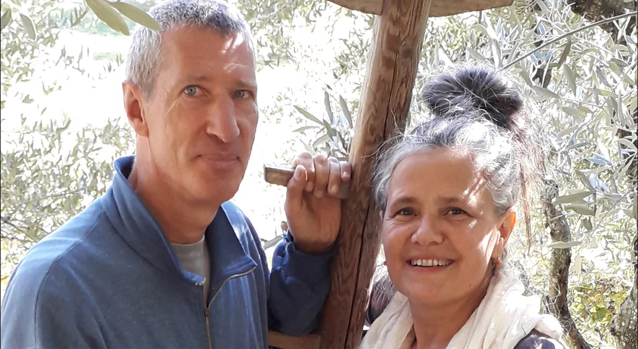 Nikolaus and Walli among the olive trees